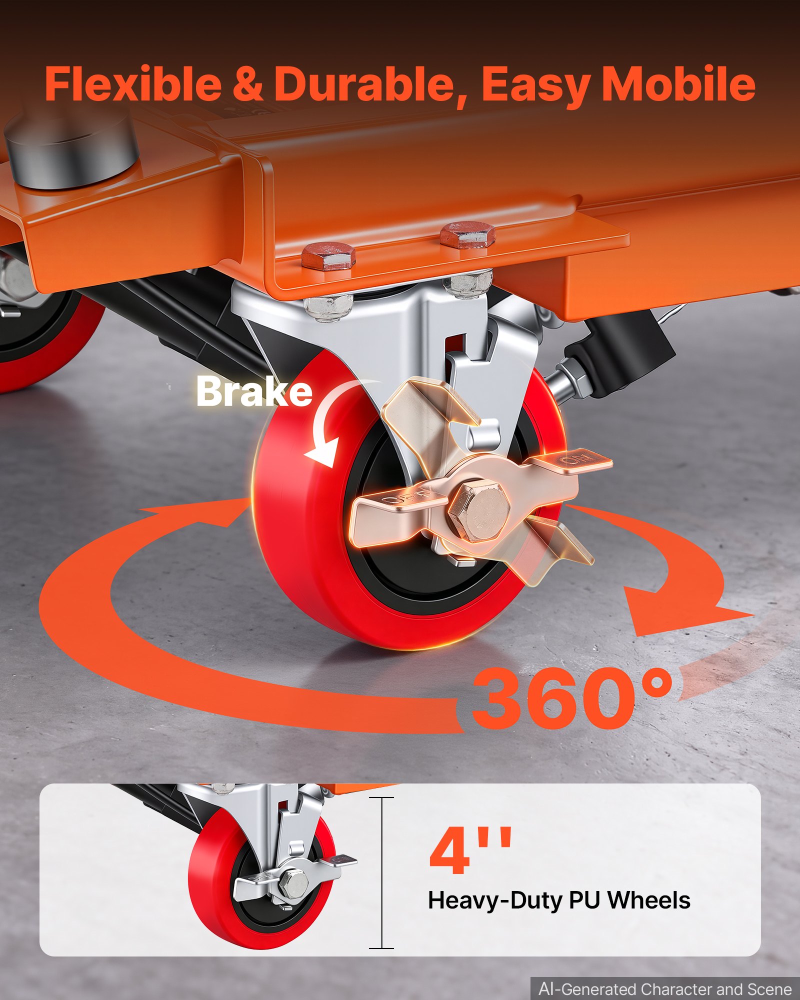 VEVOR Hydraulic Lift Table Cart, 330 lbs Capacity 50 in Lifting Height ...