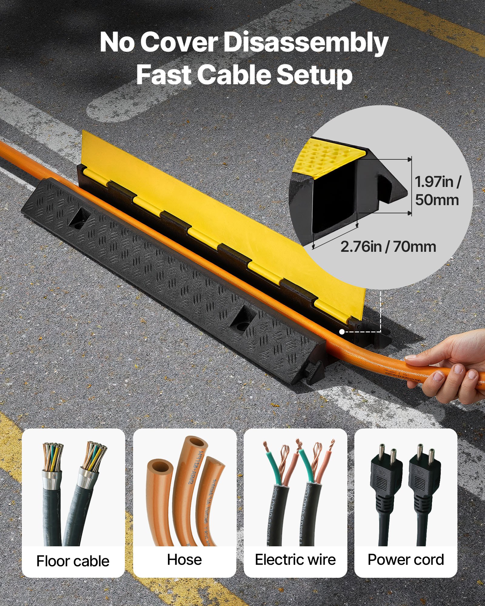 VEVOR Electric Cable Floor Protectors – 22,000 lbs Ramp