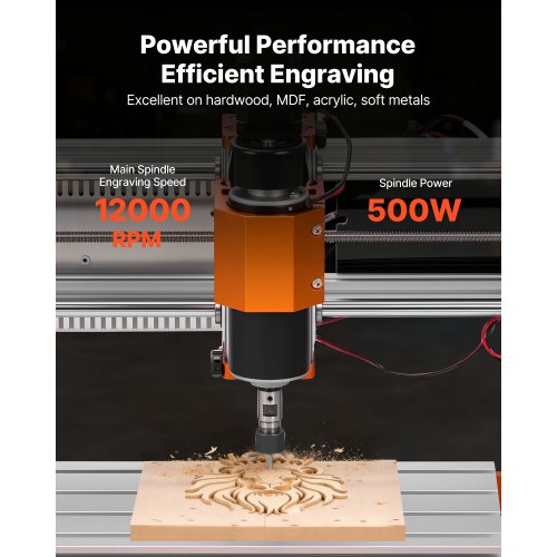 VEVOR CNC Router Machine, 500W Spindle, 3-Axis Wood Engraving