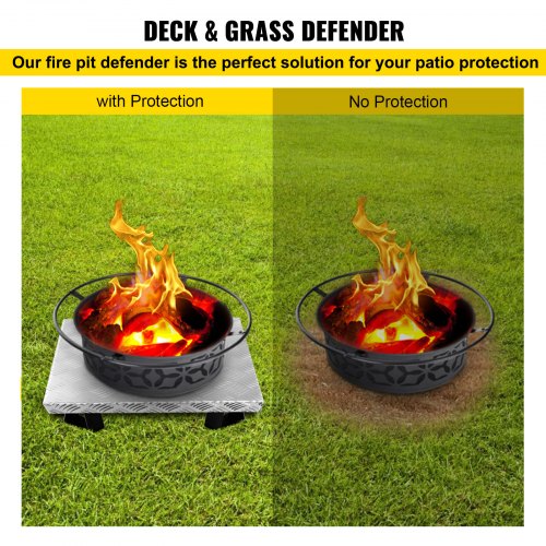 VEVOR Fire Pit Heat Shield, 26 x 26 Inch Deck Defender & Grass