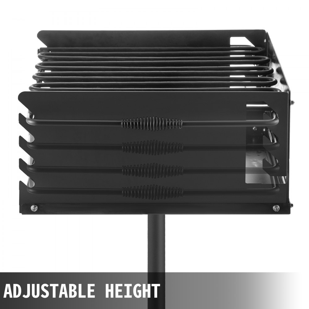 VEVOR Park Style Charcoal Grill 21x21x8 Inch with Grate, Single Post