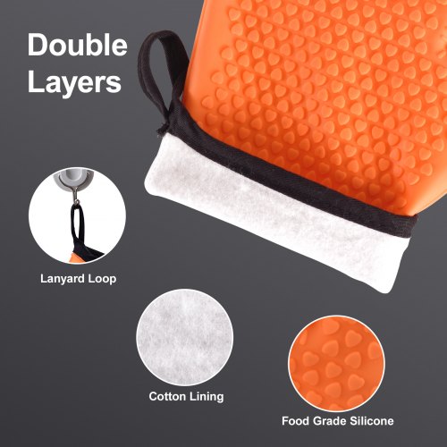 VEVOR Silicone Smoker Oven Gloves, Non-Slip Heat Resident