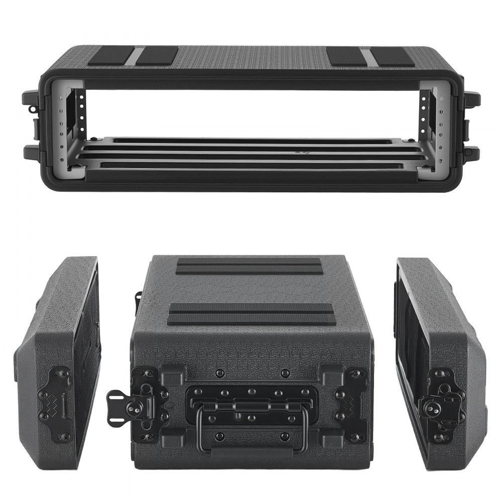 VEVOR 2U rackcase, 260 mm djup, rackmonterad flightcase, grund rack med ...