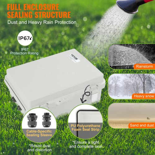 VEVOR Outdoor Electrical Junction Box, 16.93 x 12.99 x 7.09 VEVOR Outdoor Electrical Junction Box, 16.93 x 12.99 x 7.09
