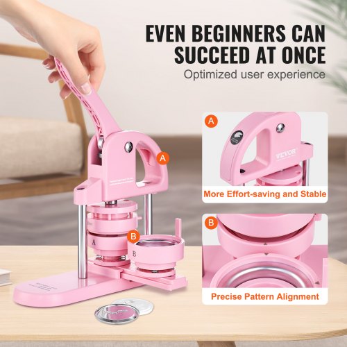 VEVOR 3-IN-1 Button Maker, 1/1.25/2.28 inch(25/32/58mm) Pin Maker ...