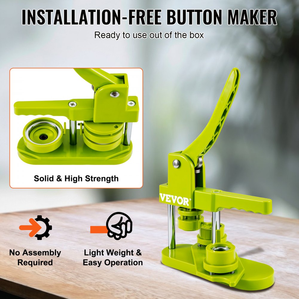 4 Inch Button Cutter VEVOR Button Maker 1inch/25mm Button Badge Maker 500 Button Parts ...