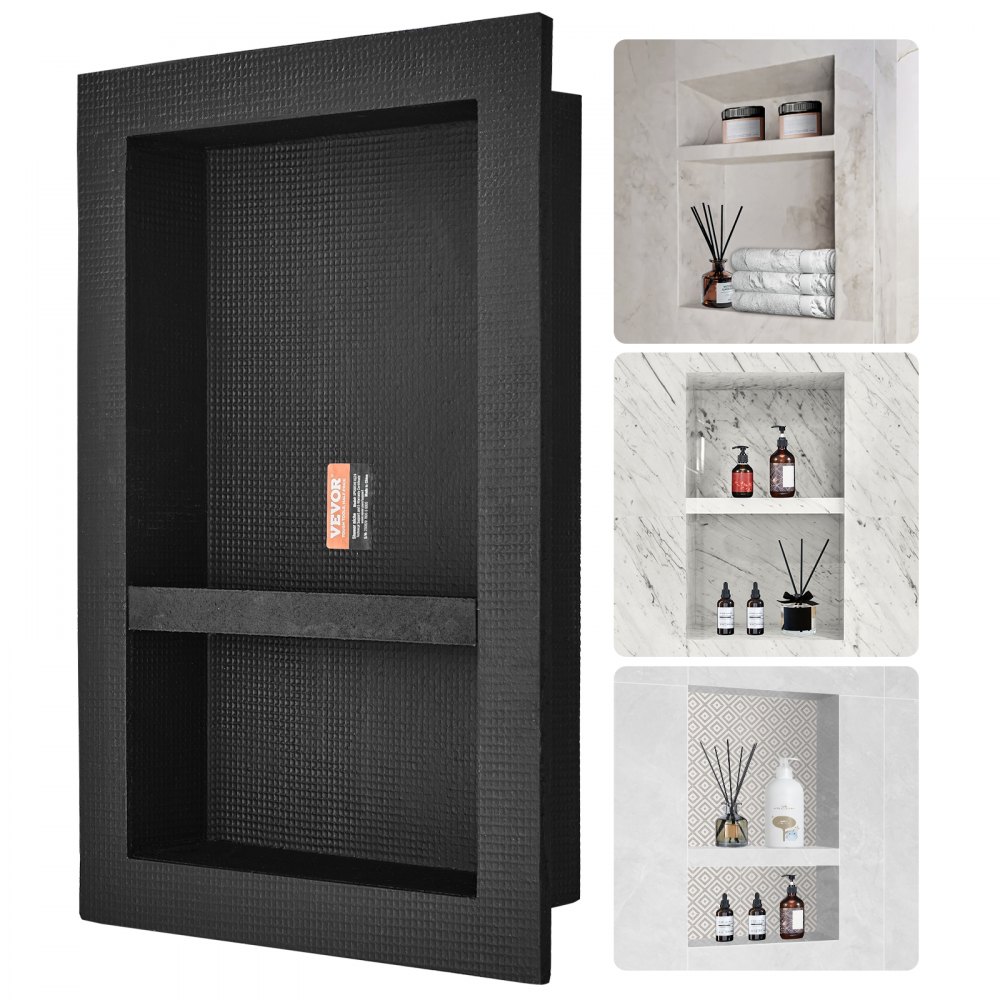 VEVOR Shower Niche Ready for Tile 40.64 x 60.96 cm, Double Shelf ...