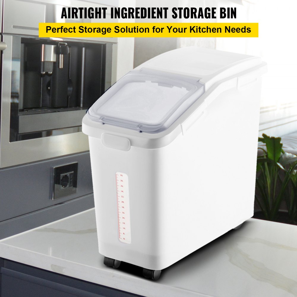 VEVOR Ingredient Storage Bin, 11.4 Gallon Capacity Shelf Ingredient Bin ...