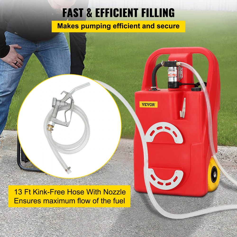 VEVOR Fuel Caddy, 32 Gallon, Portable Fuel Storage Tank On-Wheels, with ...