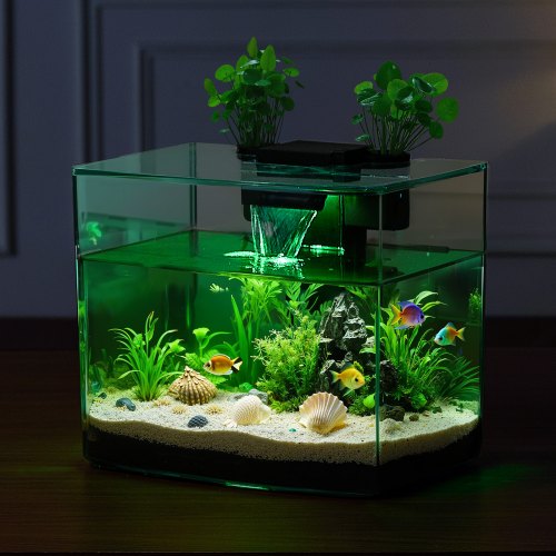 VEVOR 3.5 Gallon Fish Tank – Self-Cleaning, 3 Lighting Modes