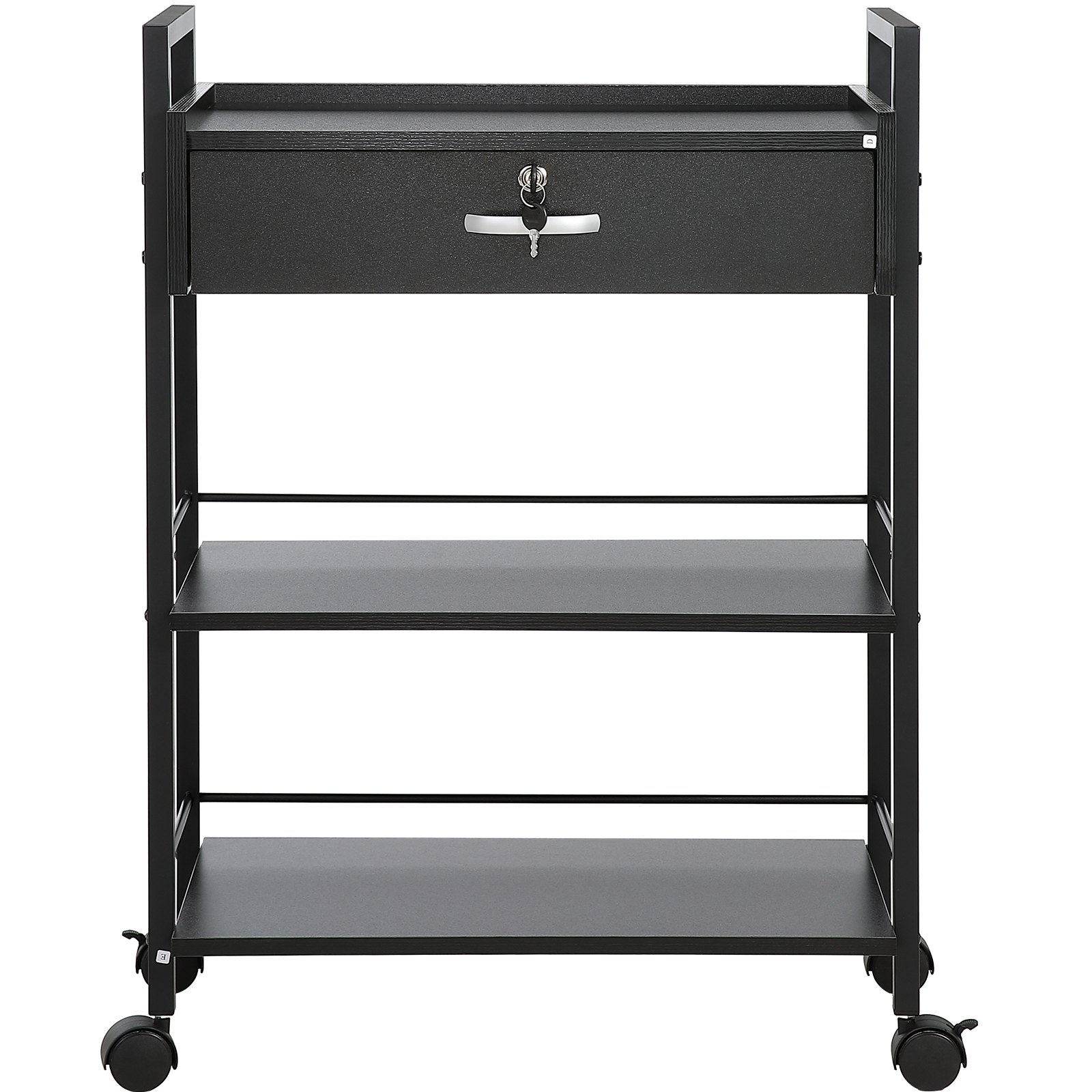 VEVOR Beauty Salon Trolley Cart, 3-Tier Hair Salon Stations Cabinet for ...