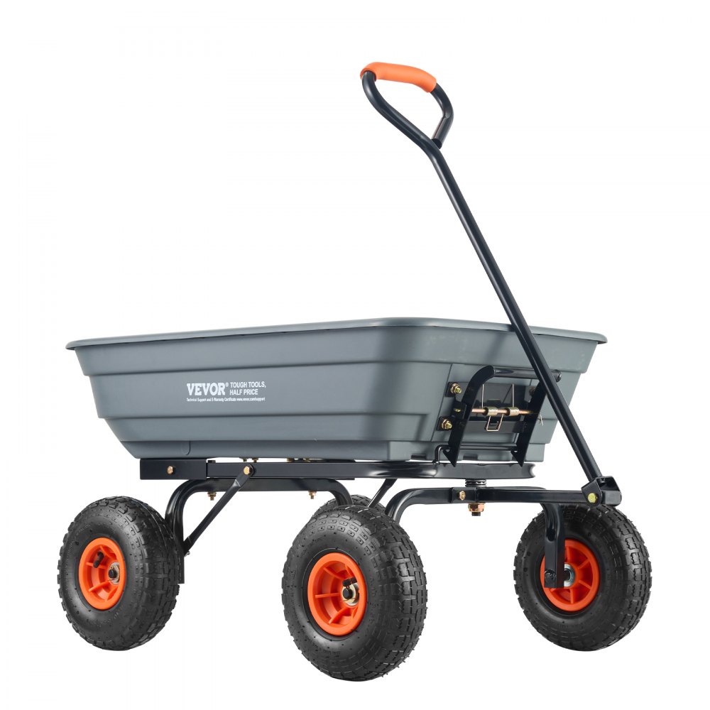 Vevor Dump Cart, Poly Garden Dump Cart With Easy To Assemble Steel 