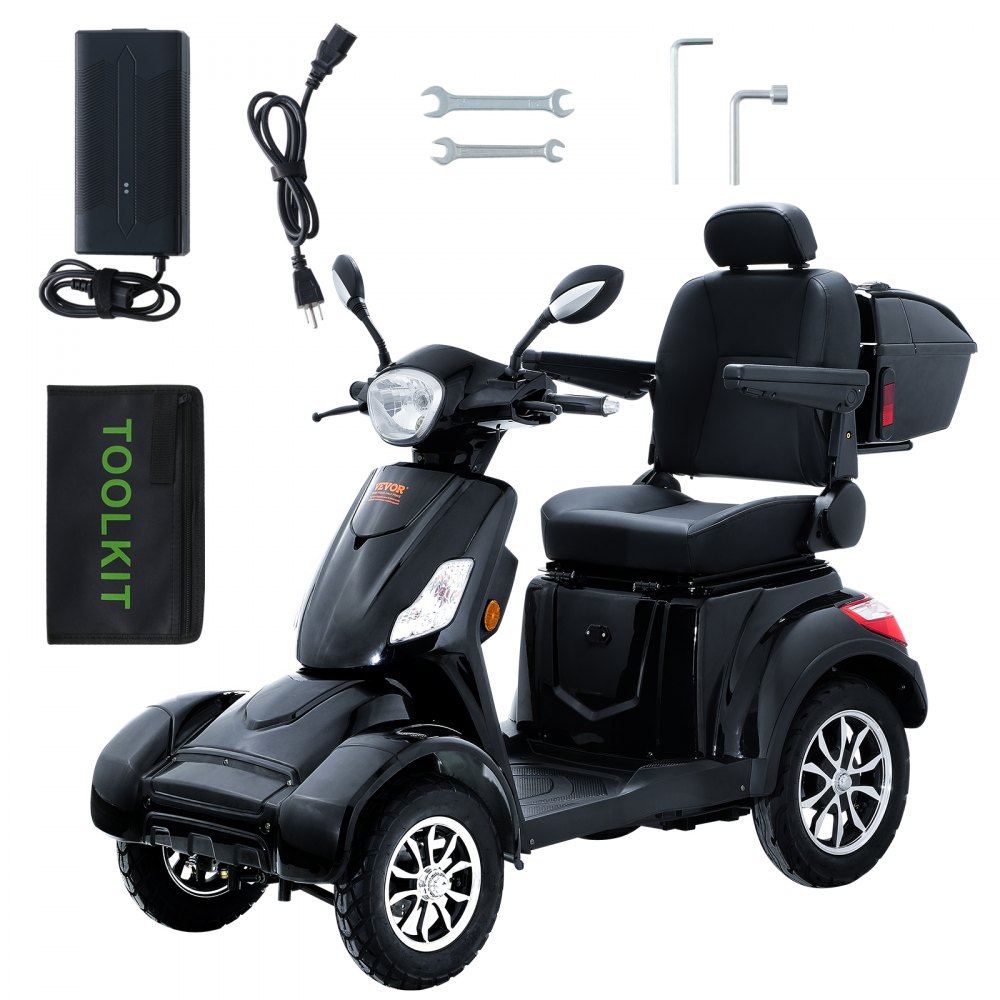 Vevor Heavy Duty 4 Wheel Mobility Scooters For Seniors And Adults 500lbs Capacity 31 Miles 3 3376