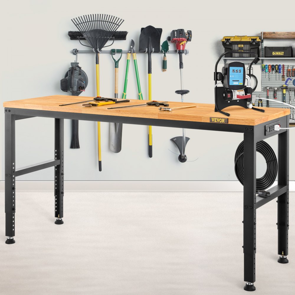 VEVOR Adjustable Workbench, 2000 lbs Capacity, 48 x 20-inch Heavy Duty ...