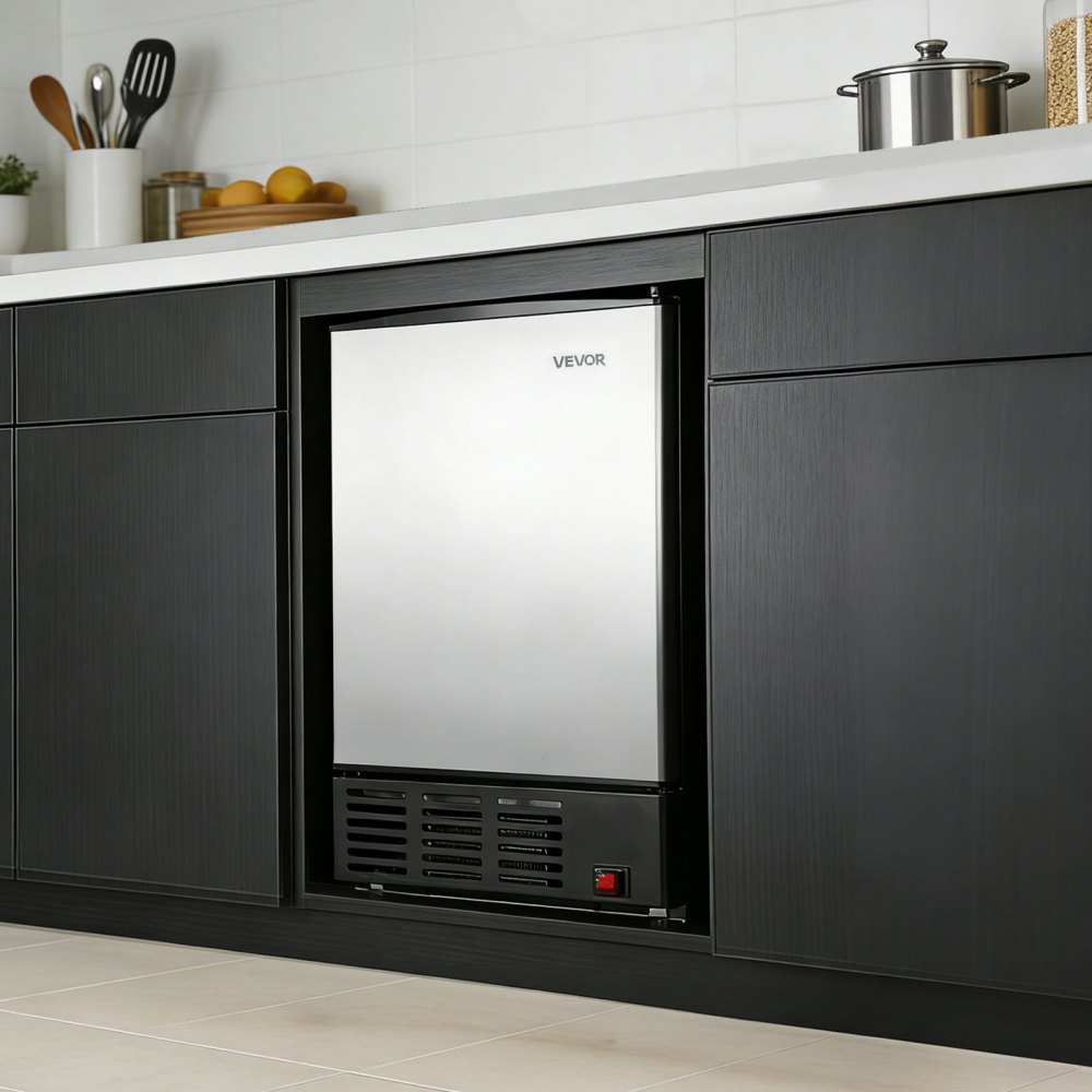 VEVOR 15" W Under Counter Ice Maker, 15 LBS/Day Crescent Ice Maker ...