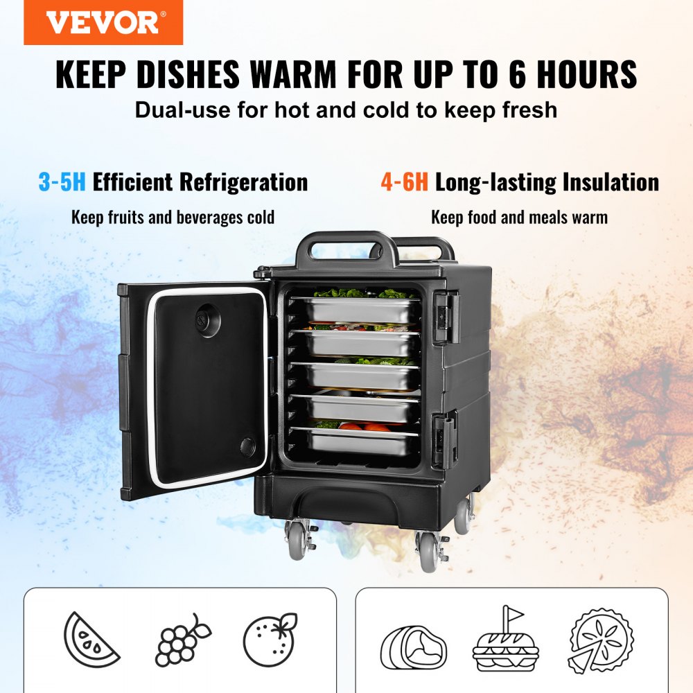 Izolovaný nosič na nádobí, ohřívací box o objemu 81 qt pro catering, nosič na boxy s dvojitými přezkami, ohřívač jídla s předním plněním a rukojeťmi, stohovatelný koncový nakladač s kolečky pro restauraci, kantýnu - miniatura 2