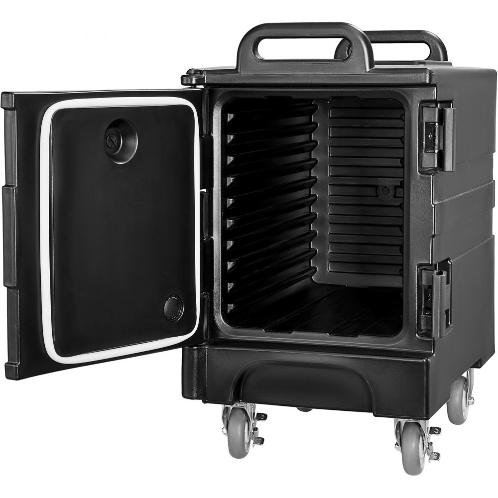 Izolovaný nosič na nádobí, ohřívací box o objemu 81 qt pro catering, nosič na boxy s dvojitými přezkami, ohřívač jídla s předním plněním a rukojeťmi, stohovatelný koncový nakladač s kolečky pro restauraci, kantýnu - miniatura 12