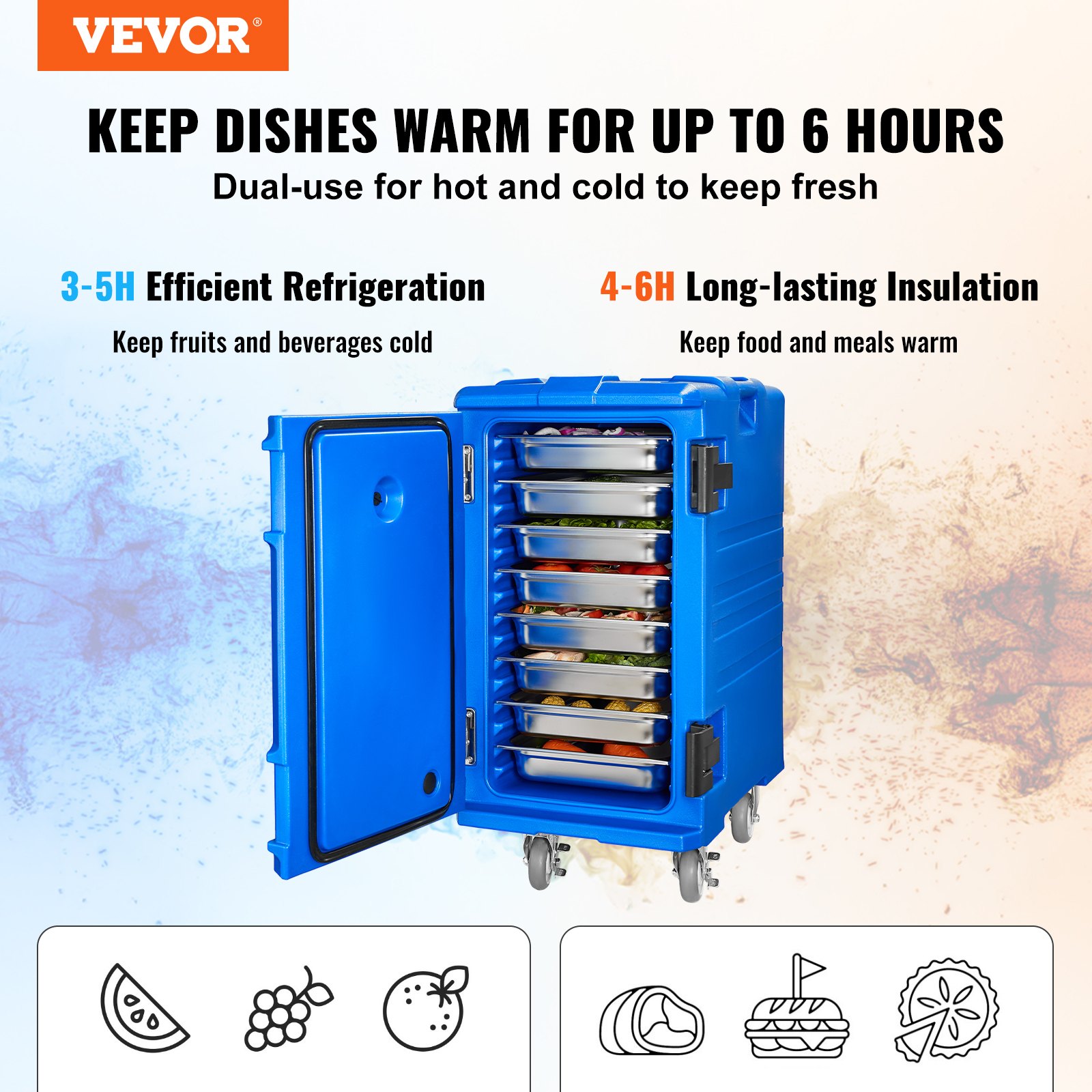 Insulated Food Pan Carrier Stackable Catering Dishbox 120L Chafing Dish ...