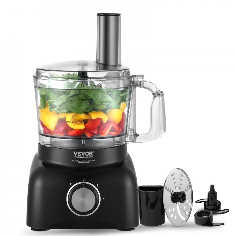 VEVOR Food Processor, 7-Cup Vegetable Chopper for Chopping, Mixing ...