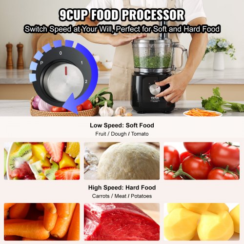 VEVOR Food Processor, 9-Cup Vegetable Chopper for Chopping VEVOR Food Processor, 9-Cup Vegetable Chopper for Chopping