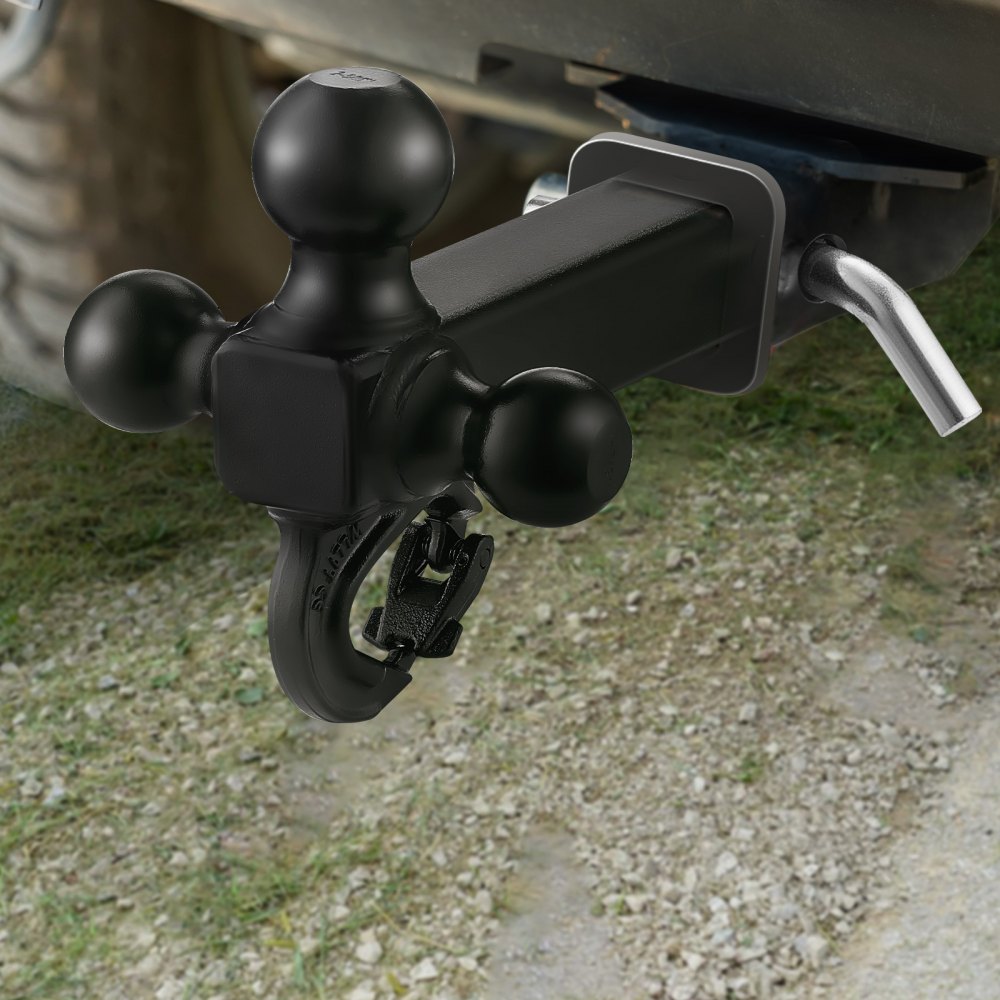 VEVOR Trailer Hitch, Tri-Ball Mount with Hook & Pin, Trailer Ball Size ...