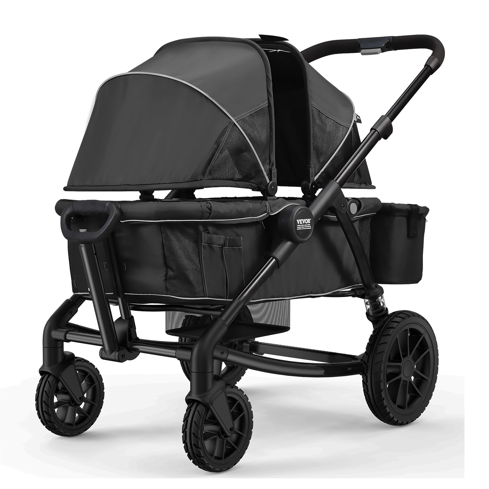 VEVOR All-Terrain Stroller Wagon, 2 Seats Foldable Expedition 2-in-1 ...