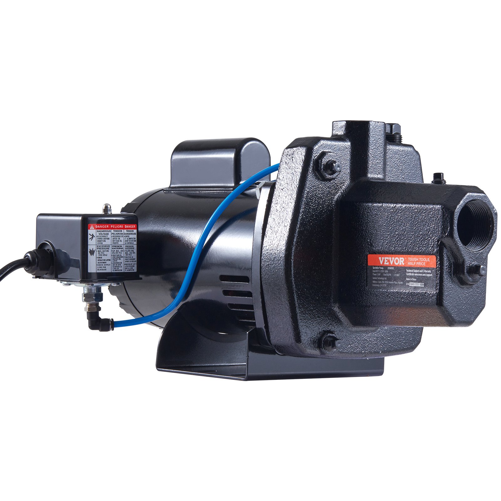 VEVOR 1.5 HP Cast Iron Sprinkler/Irrigation Pump, 115/230 Volt, 66 GPM ...
