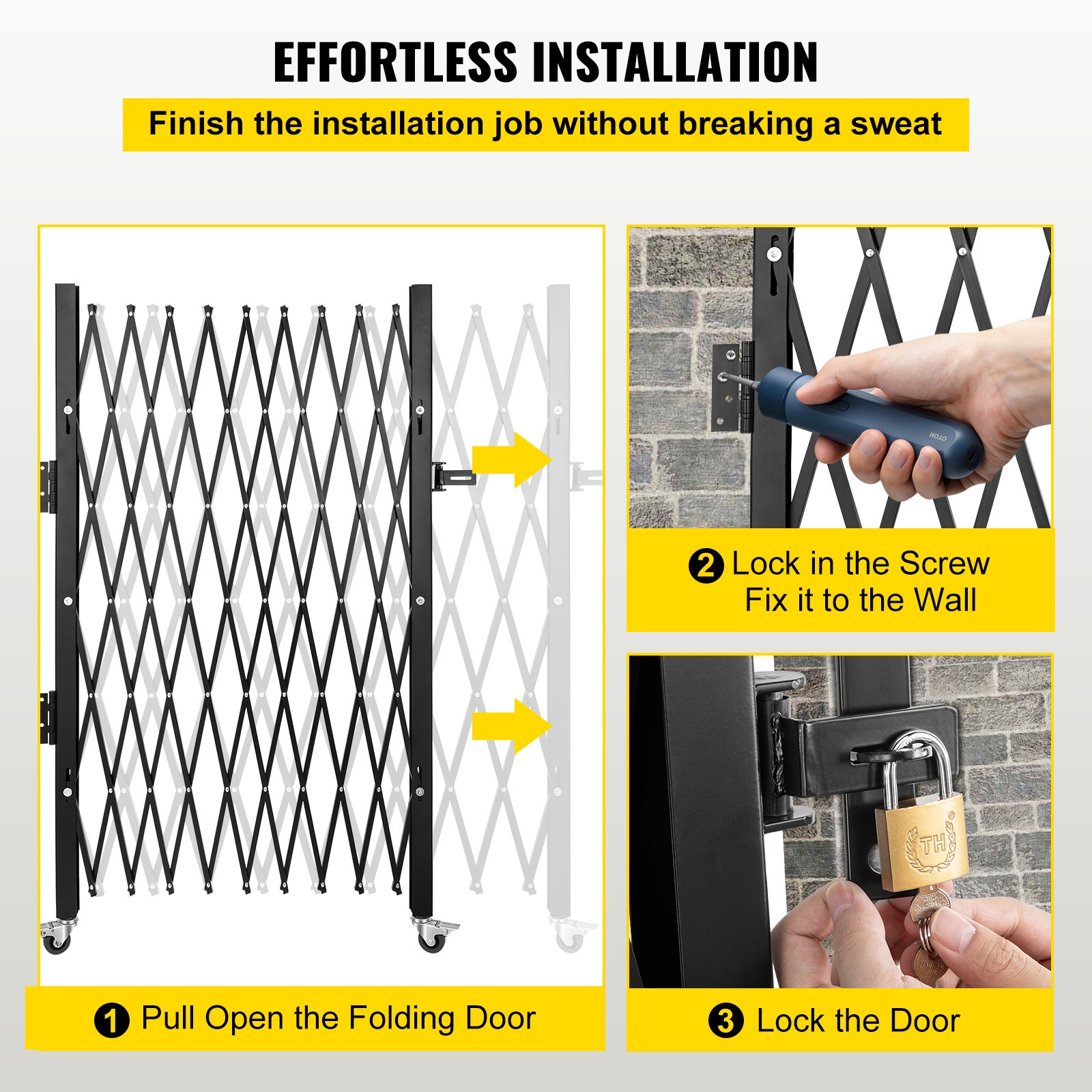 VEVOR VEVOR Single Folding Security Gate, 85