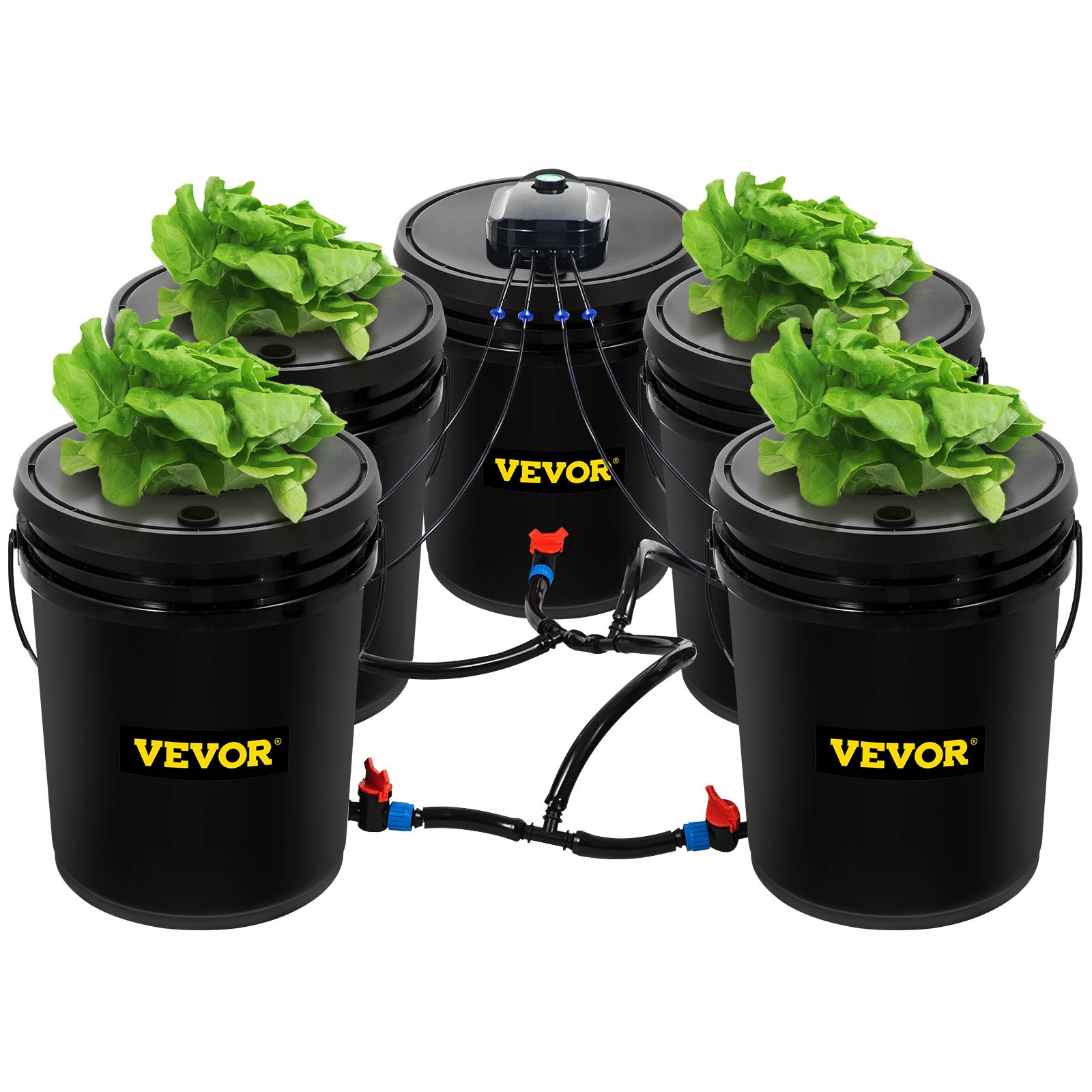 VEVOR Hydroponics Deep Water Culture DWC Hydroponic System 5 Gallon 5 ...