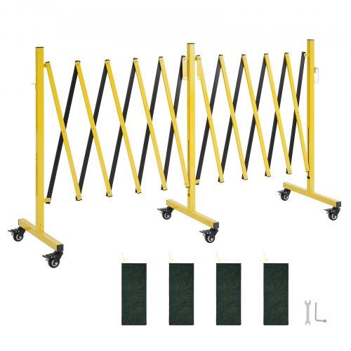 VEVOR Retractable Barricade – 18 ft, 6 Locking Casters