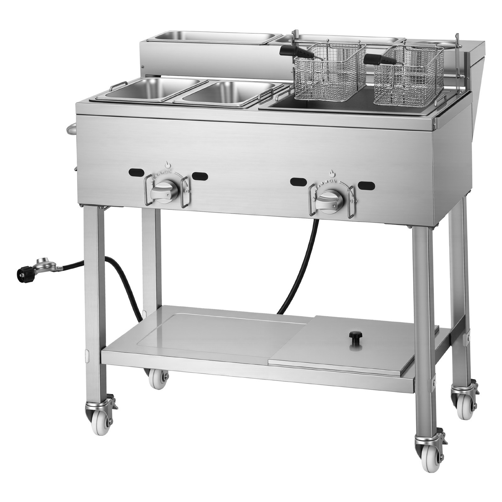 VEVOR Outdoor Propane Deep Fryer, 2 Burners (11,600 BTU Each ...
