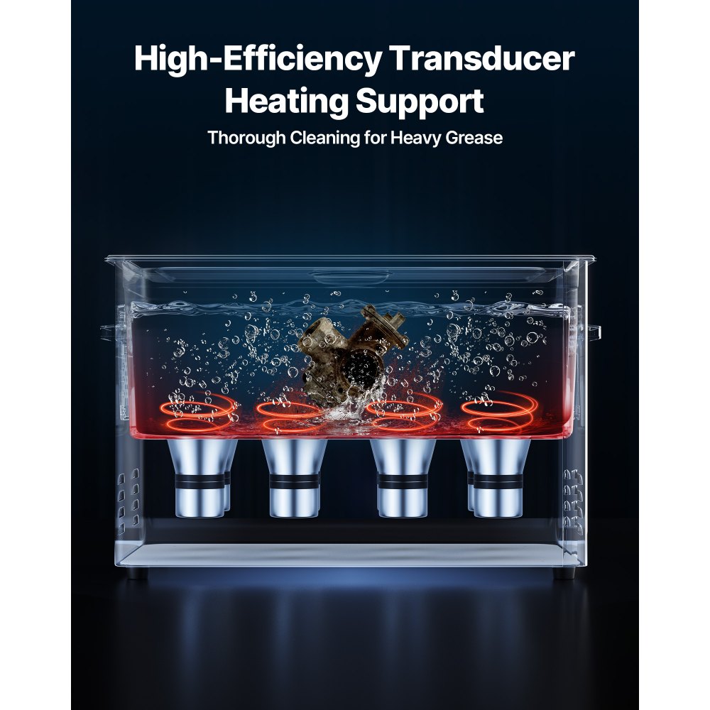 Ultrazvuková čistička VEVOR 30L, profesionální ultrazvuková čistička s čisticím košem a digitálním displejem, 480W nerezová ocel 40kHz průmyslový čisticí stroj pro díly, karburátory, nástroje - miniatura 3