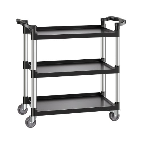 VEVOR 3 Tier Plastic Utility Cart – 500 lbs, 3 Wheels