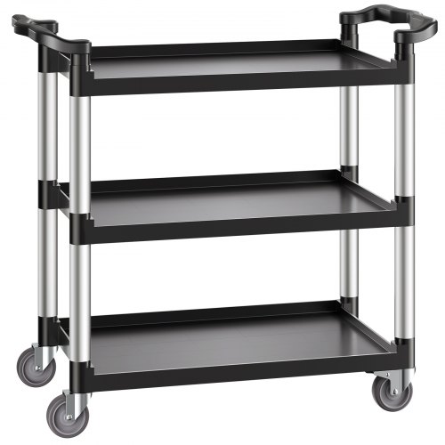 VEVOR 3 Tier Plastic Utility Cart – 500 lbs, 3 Wheels
