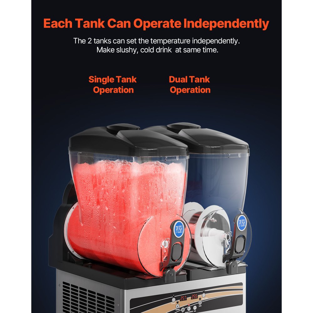 VEVOR VEVOR Margarita Machine, 15Lx2 Tank Commercial Slushie Machine