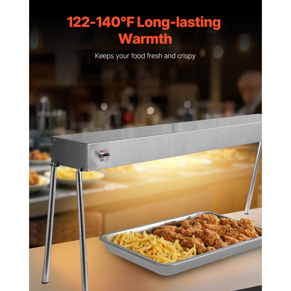 VEVOR Portable Food Heat Lamp —750W Heat Tube & Steel Build