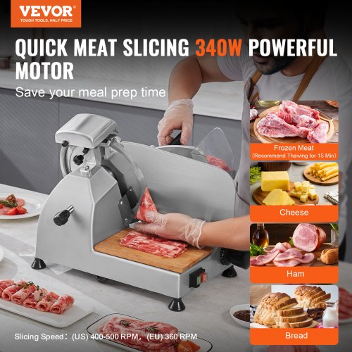 VEVOR Meat Slicer, 340W Electric Deli Food Slicer with 10 VEVOR Meat Slicer, 340W Electric Deli Food Slicer with 10