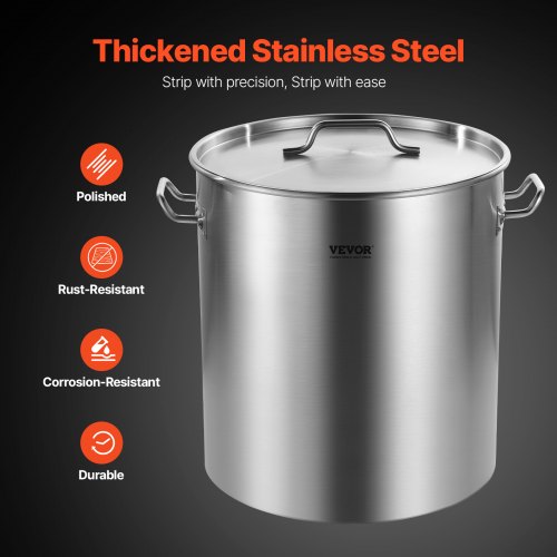 VEVOR Stainless Steel Sauce Pot — Handles & Strainer Basket