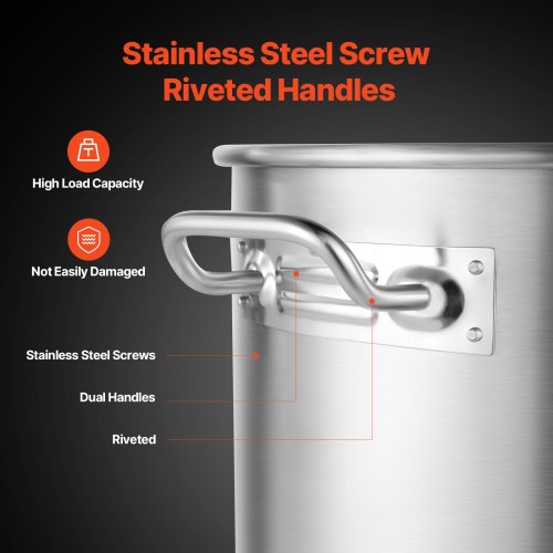 VEVOR Stainless Steel Sauce Pot — Handles & Strainer Basket