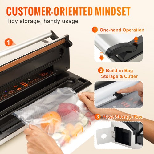 Vacuum Sealer Food Storage タイガー VEVOR Vacuum Sealer Machine, 95Kpa 350W Powerful Dual Pump and