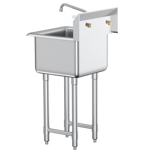 VEVOR Stainless Steel Prep & Utility Sink, 1 Compartment Free Standing ...