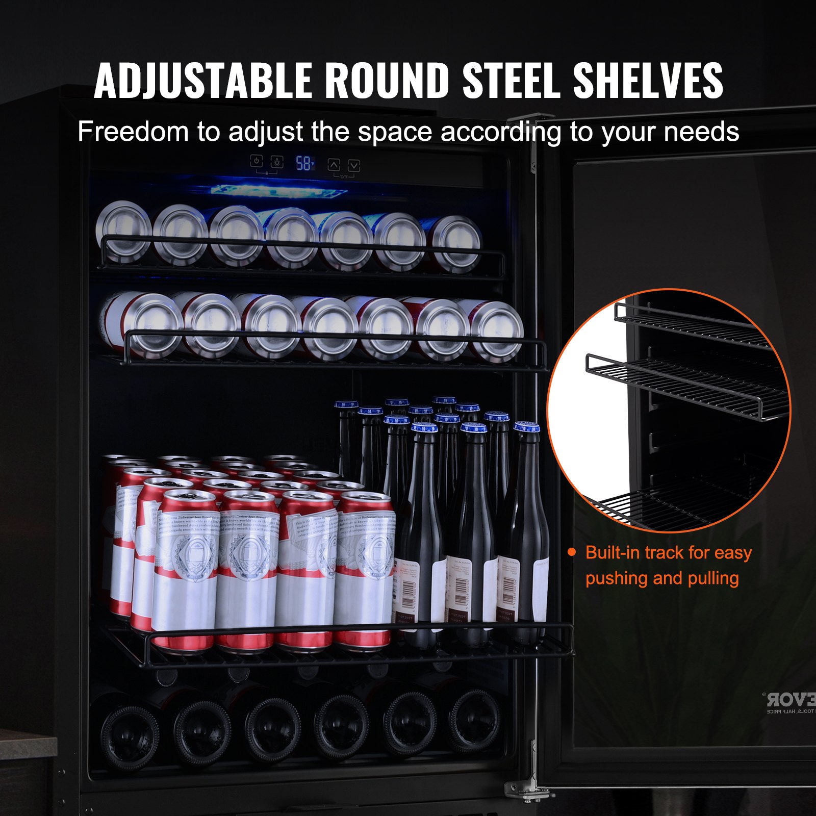 VEVOR Wine Cooler, 154 Cans Capacity Under Counter Builtin or