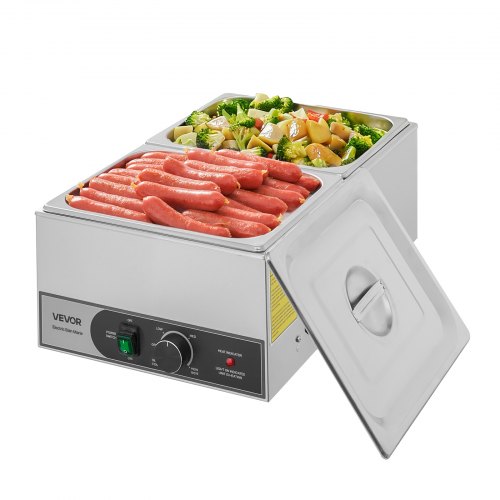 フードwarmer VEVOR Commercial Food Warmer, 1200W Electric Stainless Steel Steam