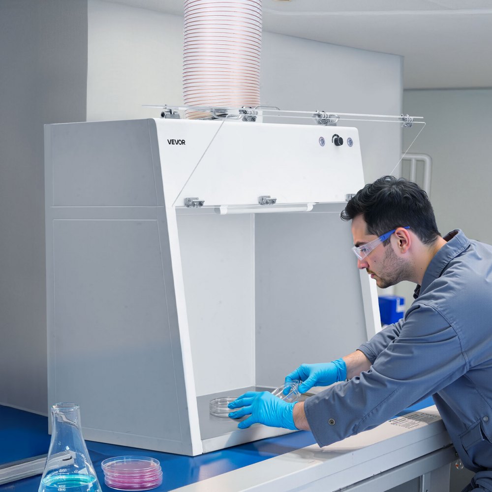 VEVOR Ducted Fume Hood, 23.62 x 31.69 x 27.56 inch Working Area, Lab ...