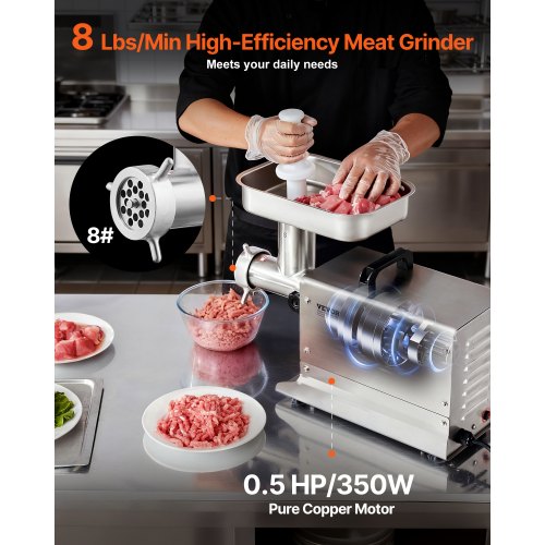 VEVOR Kitchen Meat Grinder with Blade, 7 Lbs/Min Capacity