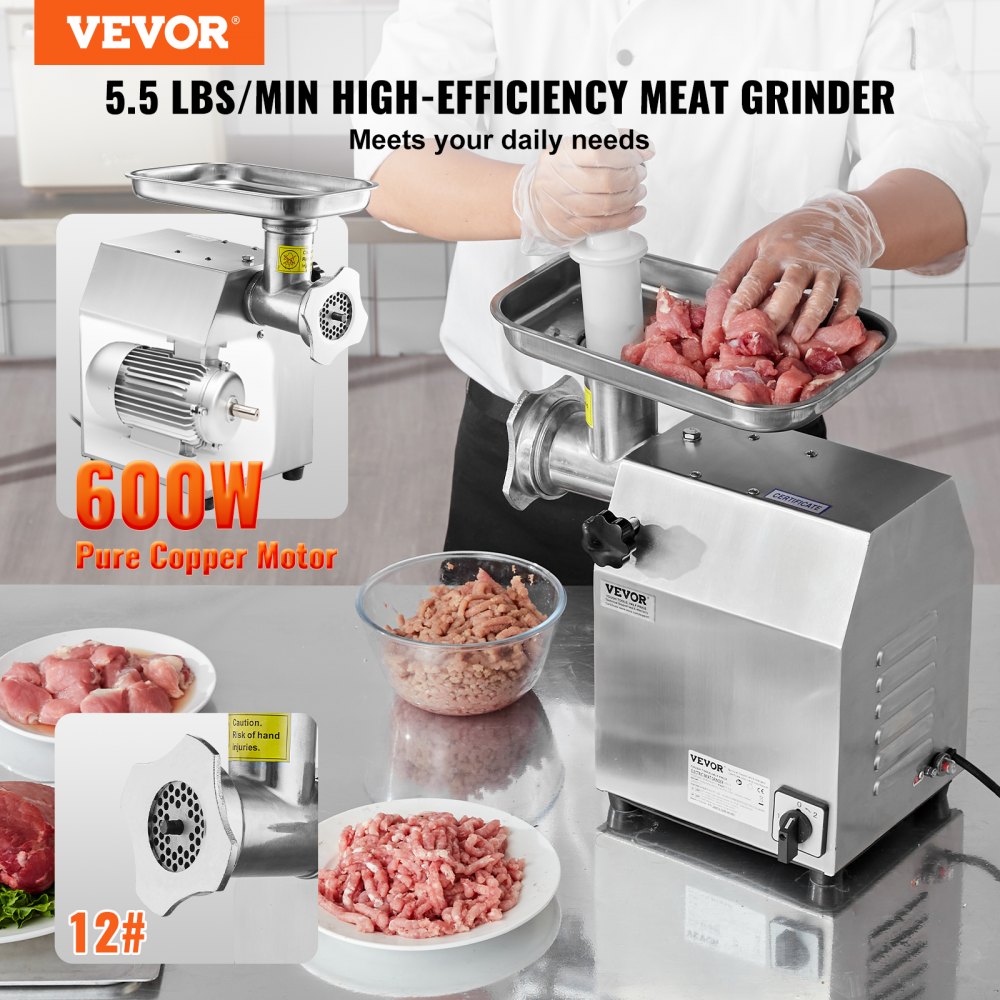 VEVOR Commercial Electric Meat Grinder 5.5 Lbs/Min Sausage Stuffer ...