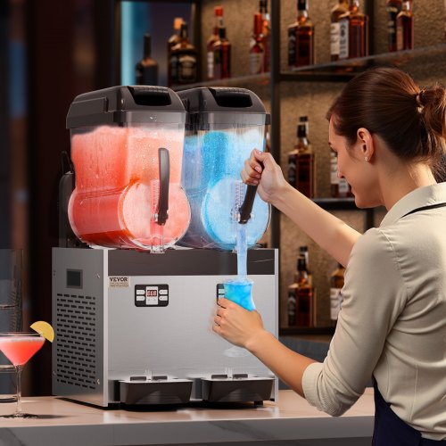 12Lx2 Tank Commercial Slushy Machine Margarita Smoothie Frozen Drink ...
