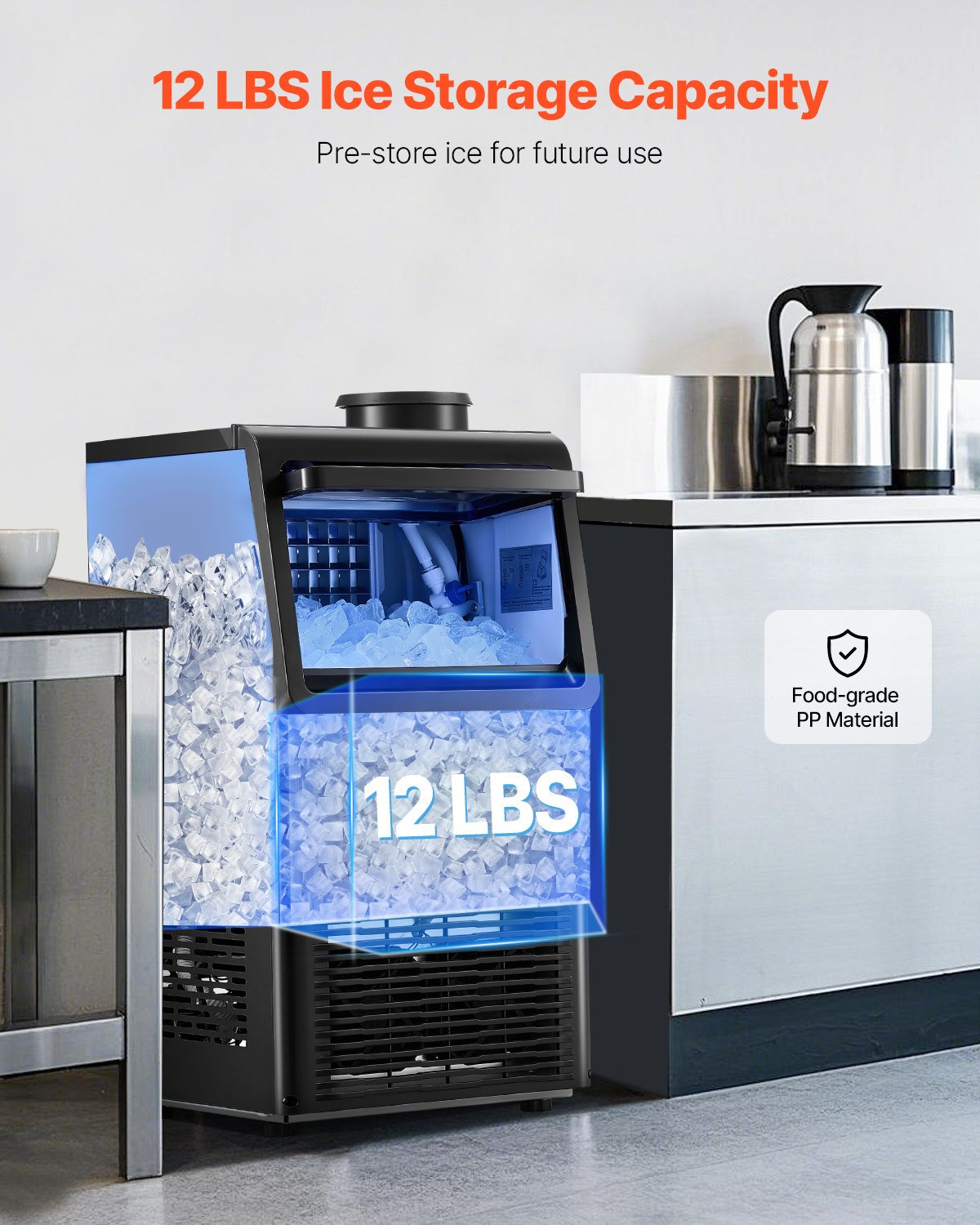 VEVOR Commercial Ice Maker Machine, 70lbs/24H Ice Maker Machine with ...