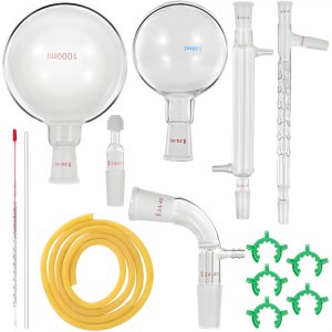 VEVOR Glass Organic Chemistry Kit 13pcs Distillation Kit 24/40 Joints ...