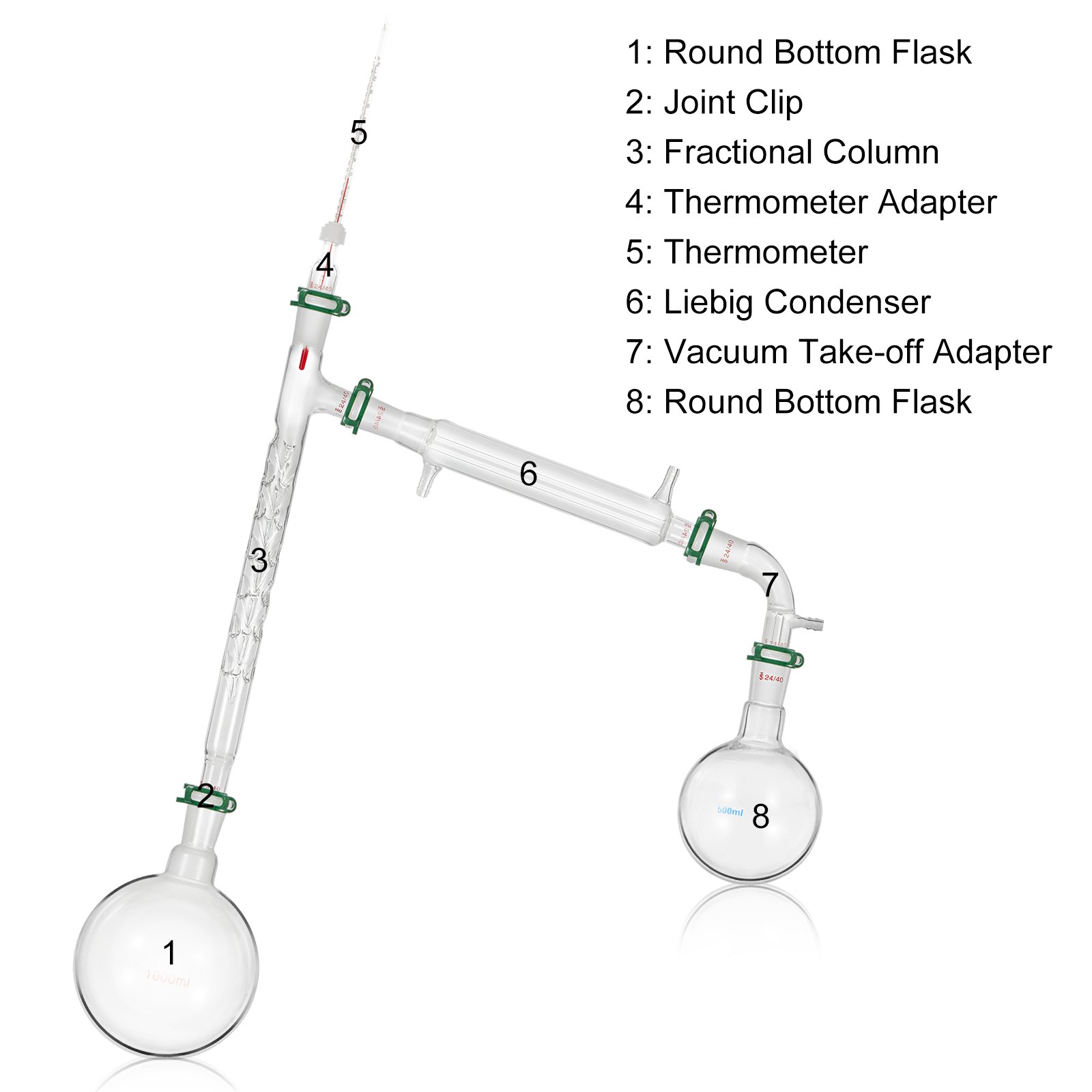 VEVOR VEVOR Glass Organic Chemistry Kit 13pcs Distillation Kit 24/40